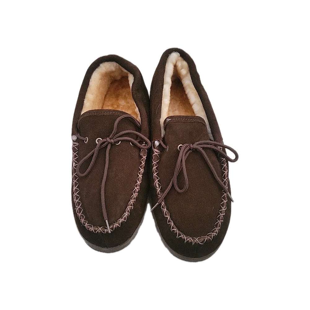 CLOUD NINE Mens Moccasin‎ Slippers Comfort Cozy Suede Brown House Shoes 13M NEW